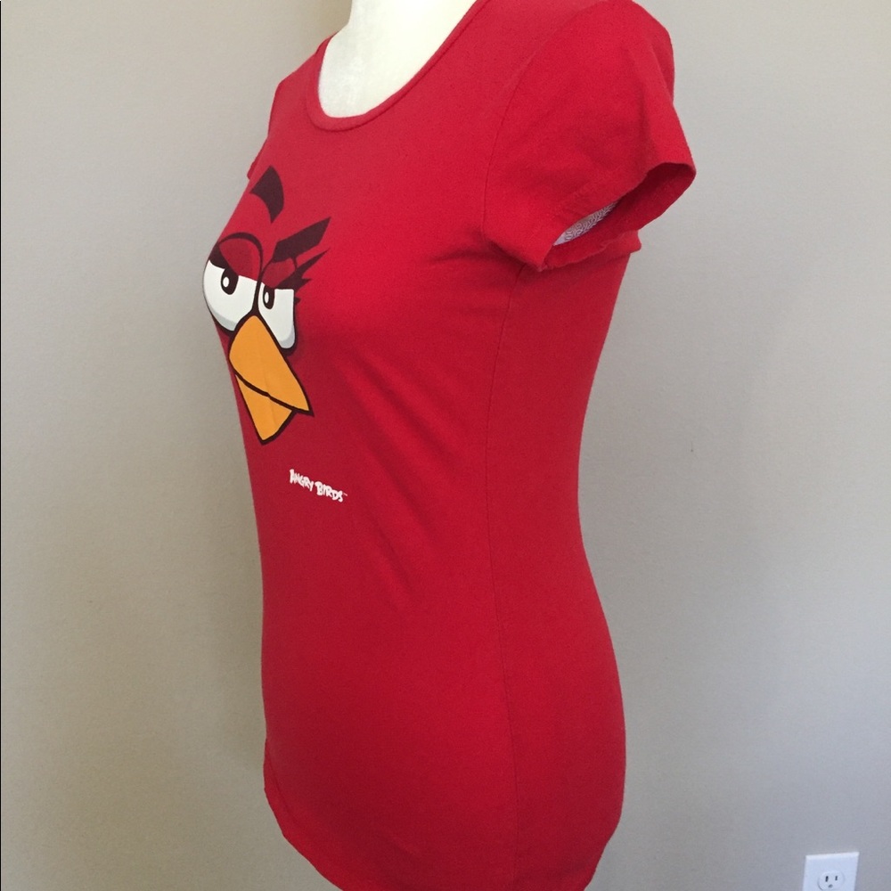 Angry Bird Graphic T-shirt Top Tee Red Cotton Sz M - Picture 3 of 5